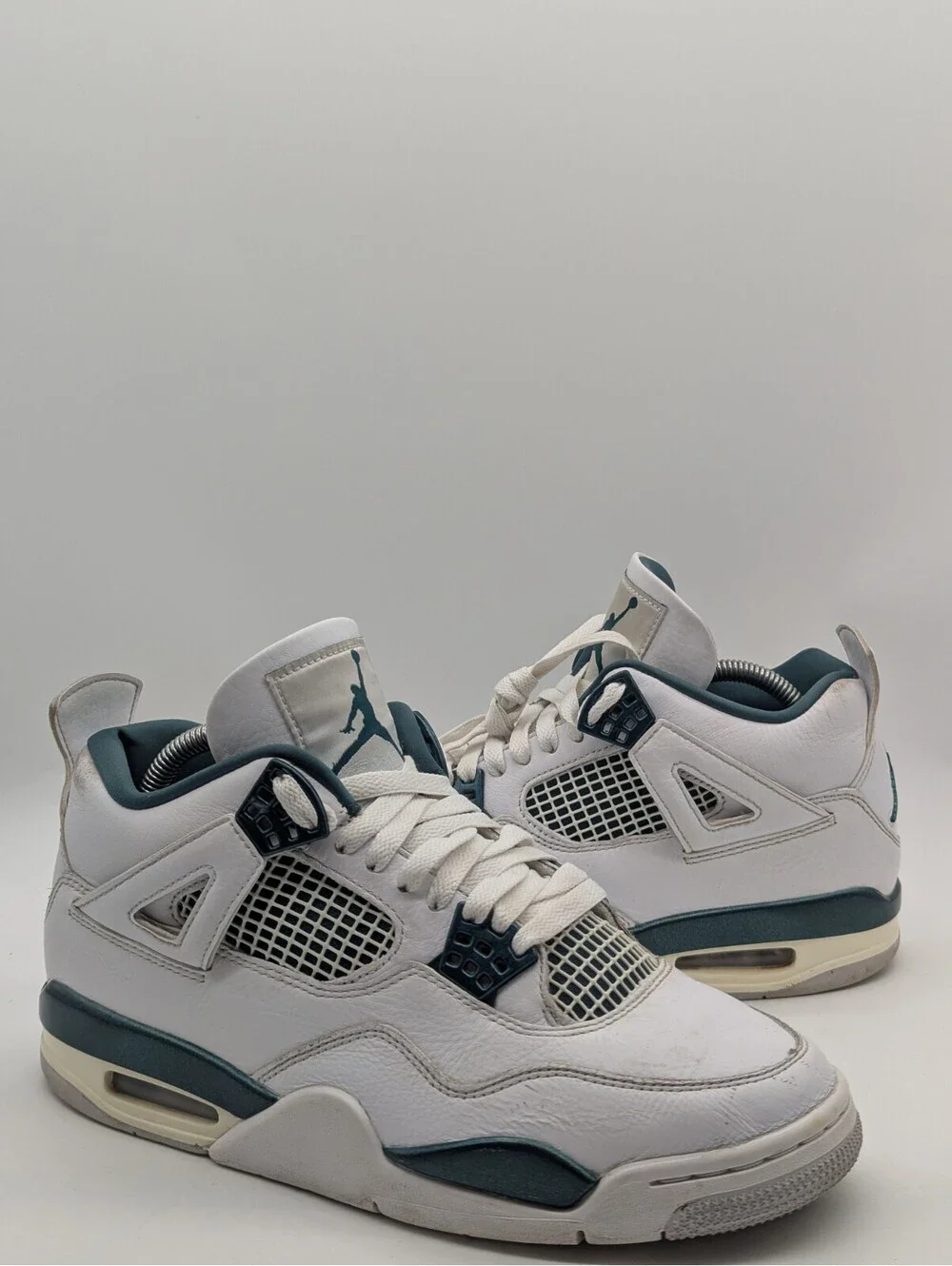 Jordan 4 Retro Oxidized Green White Leather Mens Size 8 / Womens 9.5 FQ8138-103